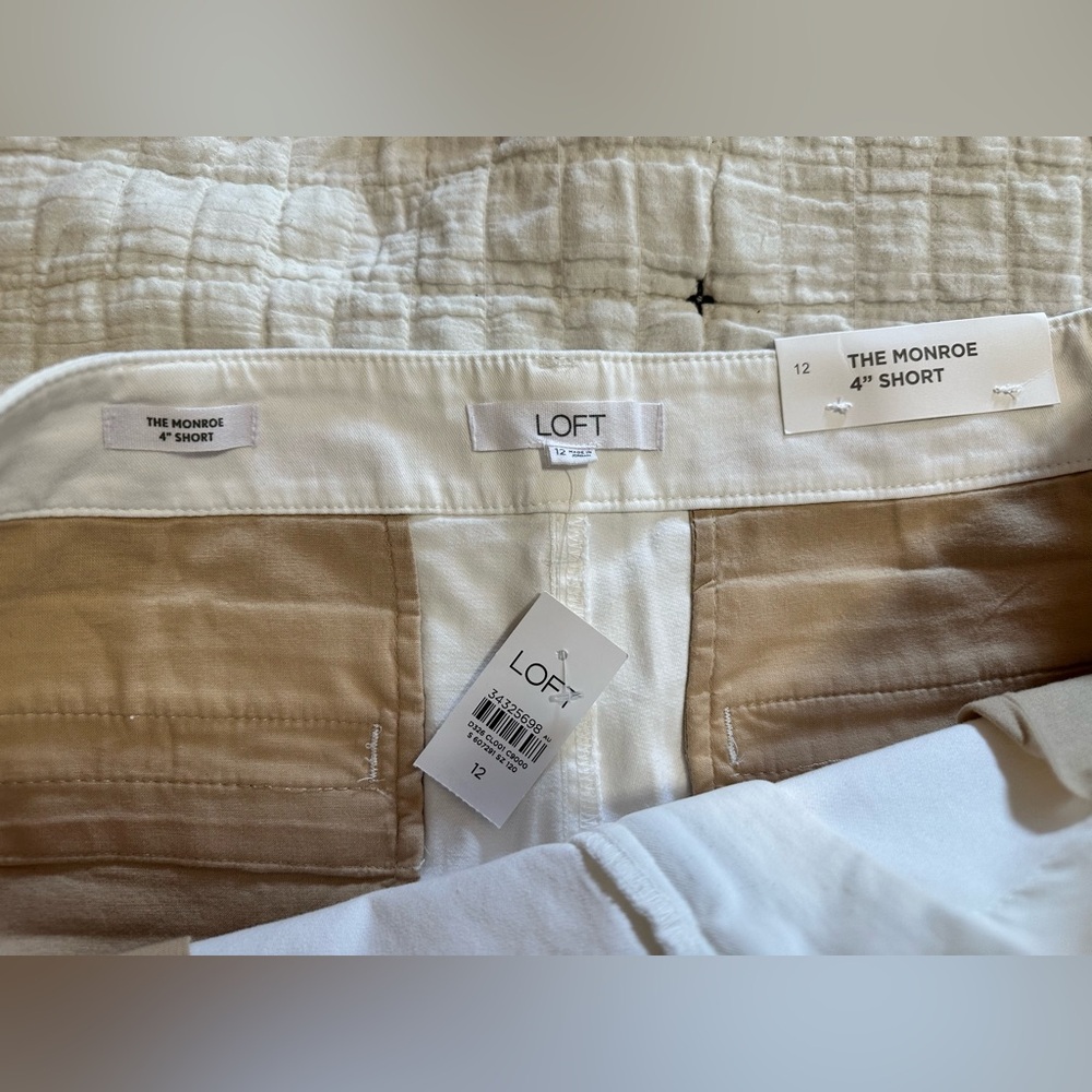 NEW LOFT Monroe 4” Chino Shorts in White - Picture 9 of 9